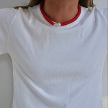 Load image into Gallery viewer, red pearl necklace
