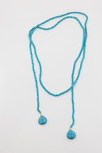 Load image into Gallery viewer, blue pearl neck scarf
