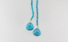 Load image into Gallery viewer, blue pearl neck scarf
