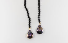 Load image into Gallery viewer, black pearl neck scarf
