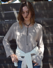 Load image into Gallery viewer, brown pearl neck scarf
