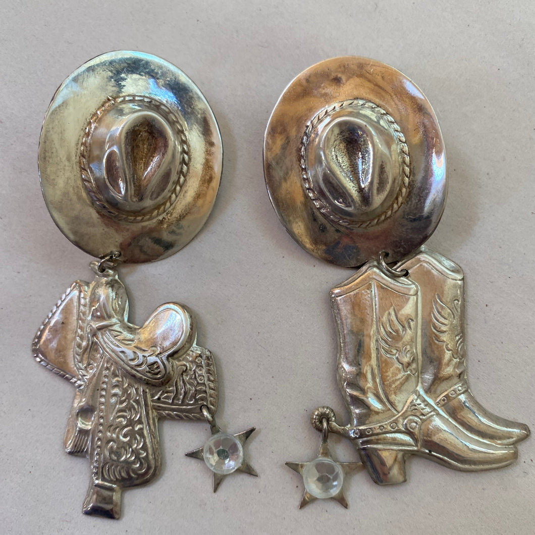 cowboy vintage earring set