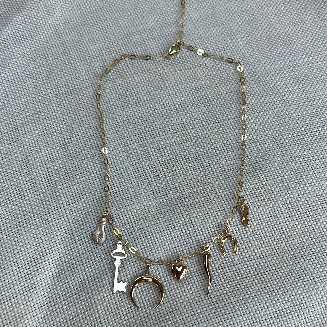 sarah 14k charm necklace