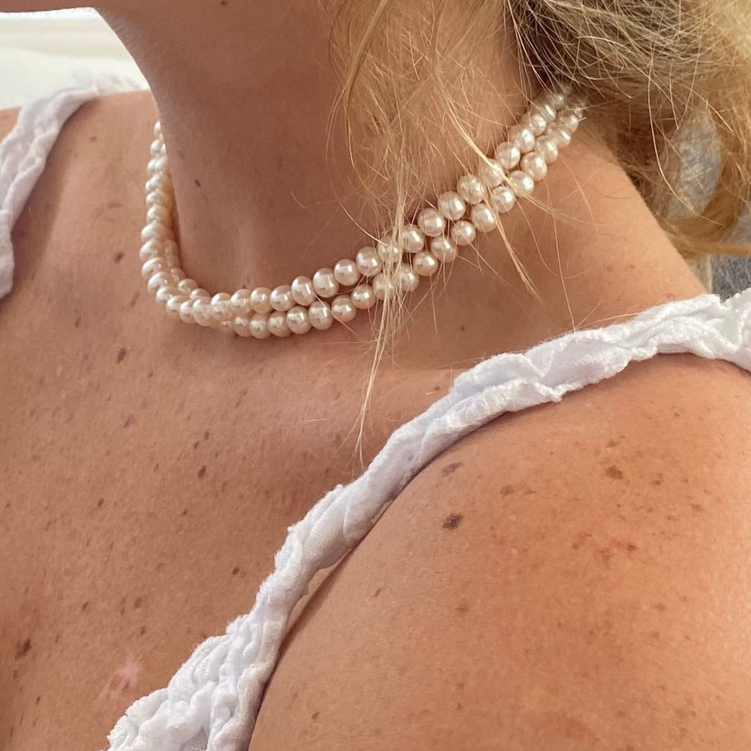 rosie double pearl necklace